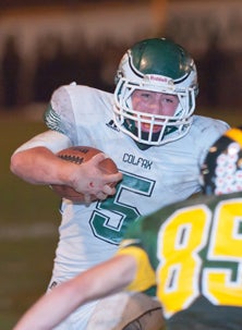 Colfax senior Hunter Perez rushed
seven times for 167 yards and two
TDs on Friday.