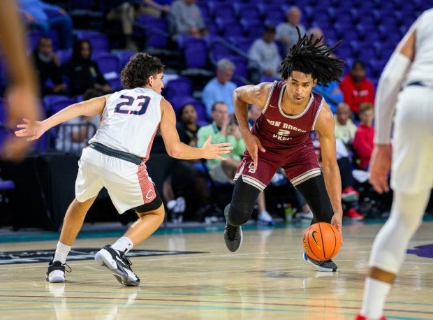 Five-star Rutgers commit Dylan Harper exploded for a game-high 38 points in a 79-74 win for Don Bosco Prep. (Photo: Eugene Alonzo)