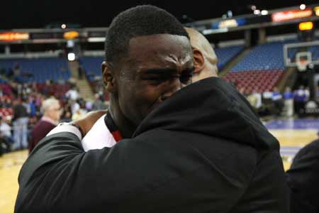 Jabari Bird was overcome with emotion after his team's resounding Division IV title win over Price.
