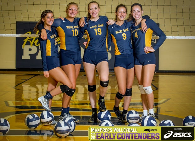 Notre Dame Academy will be led this season by seniors (left to right) Hannah Colvin, Hanna Knaley, Madison Salkowski, Hannah Talkers and Morgan Hentz.