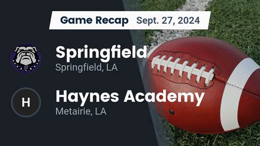 Football Recap: Springfield's Win Ends Four-Game Losing Streak o