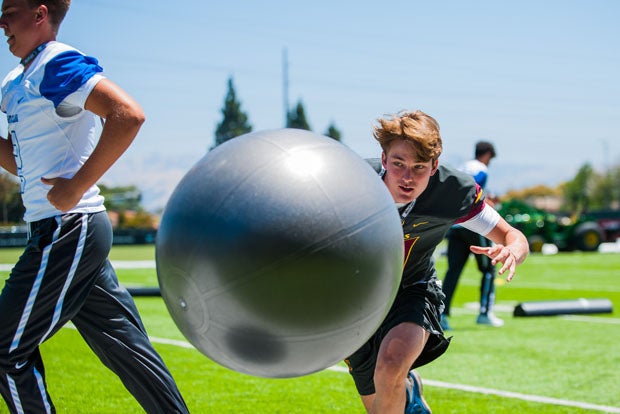 Each team spent 20-30 minutes in non-contact drills to teach proper tackling techniques. 