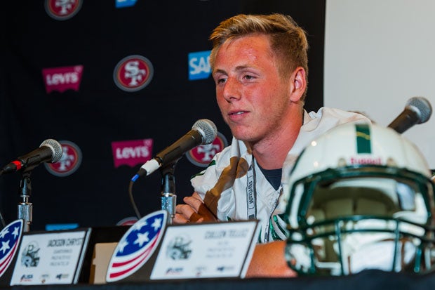 Palo Alto incoming junior quarterback Jackson Chryst talked about the expectations placed upon him being the son of former 49ers' offensive coordinator and current Broncos tight ends coach Geep Chryst and younger brother Keller, who is a quarterback at Stanford.  