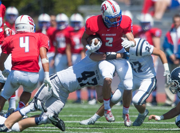 St. Ignatius standout Joe Lang has scored six touchdowns on returns this season, four coming on pick 6s, including one in Friday's big win over arch-rival Sacred Heart Cathedral.