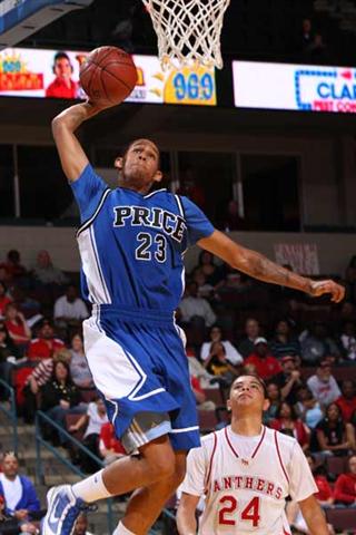 Price's Allen Crabbe going in for the tomahawk.