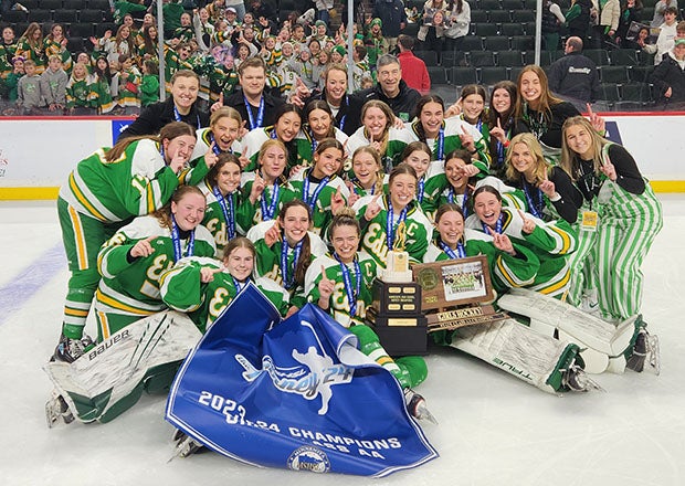 Edina captured three state titles during the winter season, including girls hockey winning the Class AA crown for the fifth time since 2017. (Photo: @MSHSL on X)
