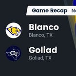 Football Game Recap: Goliad Tigers vs. Blanco Panthers