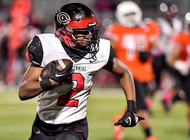 Cornell Hatcher ran for more than 1,200 yards and 21 touchdowns last season for Corona Centennial. The No. 15 Huskies open 2023 with a monster showdown against Mater Dei. (Photo: Louis Lopez)