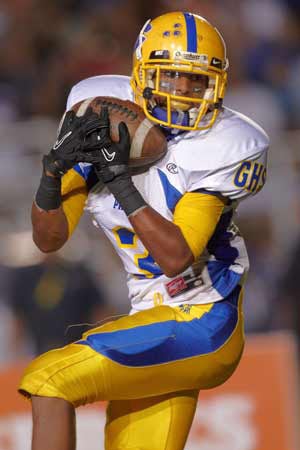 Ronald Johnson hauls in a TD toss from Terry Shine.