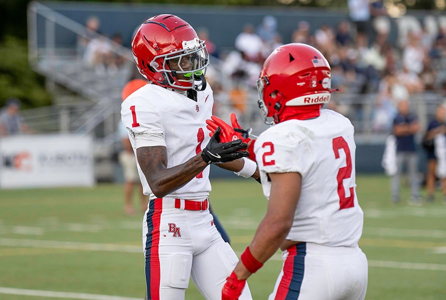 Seniors Kesean Bowman (1) and Larry Sanders II (2) hope to lead Brentwood Academy to a win in the MaxPreps Game of the Week. (PHOTO: Mike Allison)