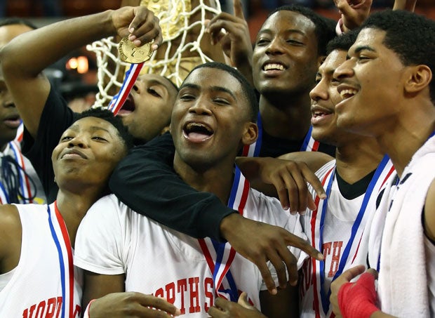 No. 19 North Shore celebrates a victory over Judson in the Texas 5A state championship game Saturday.