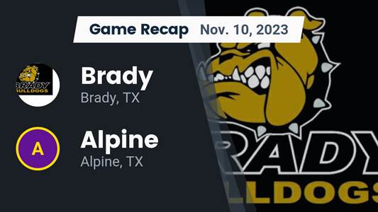 Football Game Recap: Alpine Bucks vs. Brady Bulldogs
