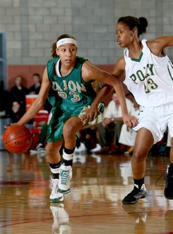 Cajon guard Layshia Clarendon (23) had 28 points in win over Poly