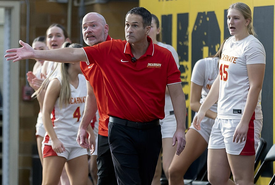 Since 2006, head coach Dan Rolfes has led Incarnate Word Academy to 15 state titles in Missouri, including a three-peat from 2013-15 and the current run of nine in a row. (PHOTO: Ricky Slaughter)