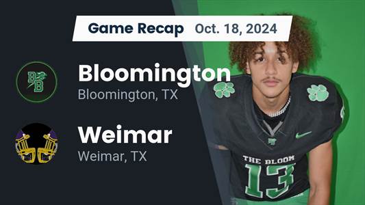 Football Recap: Weimar Piles Up the Points Against Bloomington