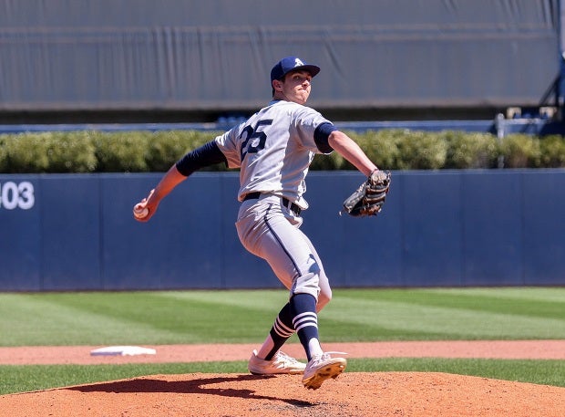 Thomas White of Phillips Academy could be the top high school left-handed pitcher taken in the upcoming MLB Draft. White can hit 98 mph with his fastball and also has command of a curve and change. (Photo: Susan Shaye)