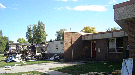 The school after the fire.