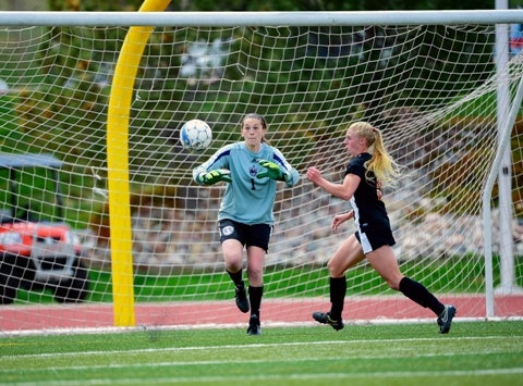Grandview, behind the play of goalkeeper Maddie Lesjack (1), has allowed only five goals this season. The Wolves take on Broomfield on May 20 for the Class 5A state title.