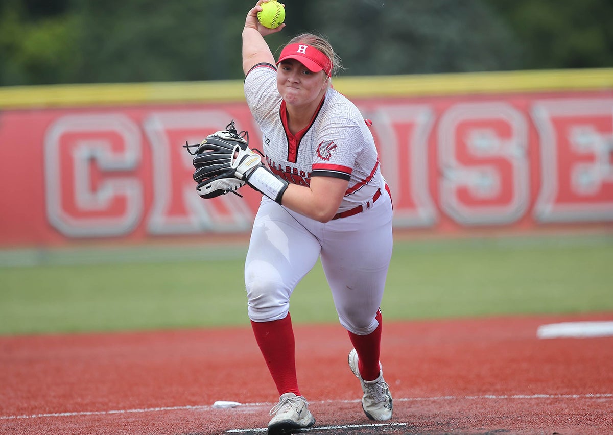 Camryn Spruell of Hillsboro (Ohio) is No. 7 in the nation with 353 strikeouts. The right-hander also hits .448 with seven home runs. (PHOTO: Scott Iles) 