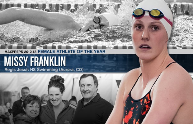 Even after winning four gold medals at the London Olympics, Missy Franklin couldn't get enough swimming with her teammates at Regis Jesuit High School in Aurora, Colo. Franklin is the 2012-13 MaxPreps Female Athlete of the Year.