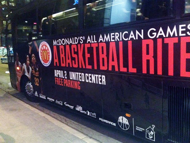 The team bus that took us from Midway Airport to the Chicago Marriott Downtown Magnificent Mile.