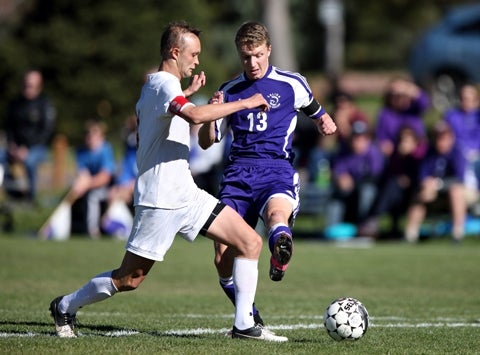 Salida's Nick Thayer (13) scored the winning goal to knock off Colorado Academy in the second round of the Class 3A soccer playoffs. The 10th-seeded Spartans take on No. 18 Coal Ridge in the quarterfinals.