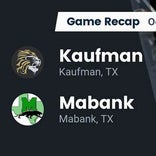 Football Game Recap: Kaufman Lions vs. Mabank Panthers