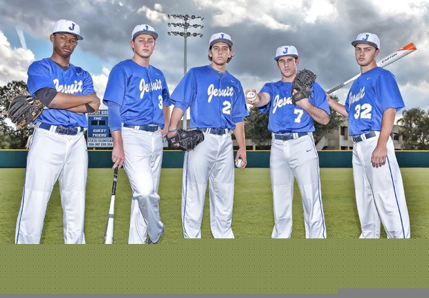 Jesuit has a wealth of experienced returning players including (left to right) Kennie Taylor, Adam Weekley, Nick Perillo, Ronnie Ramirez and Jacob Mocny. 