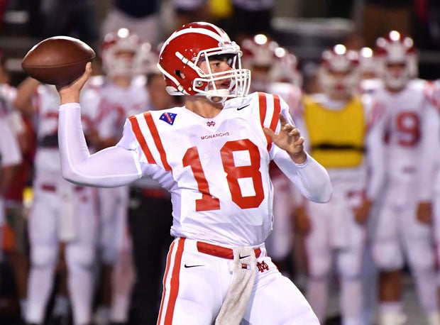 Mater Dei's JT Daniels threw for 407 yards and five touchdowns in a 63-30 win over Vista Murrieta.