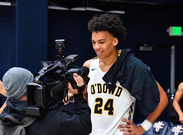 Jalen Lewis interviewed after hitting game-winning shot against Campolindo. 