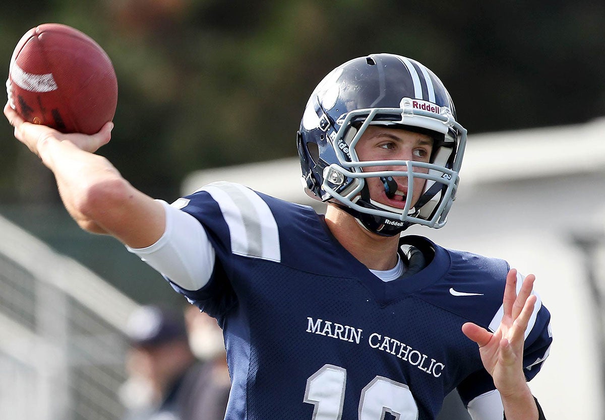 Jared Goff passed for more than 7,000 yards in his career at Marin Catholic. The Detroit Lions quarterback also played baseball and basketball. (Dennis Lee)