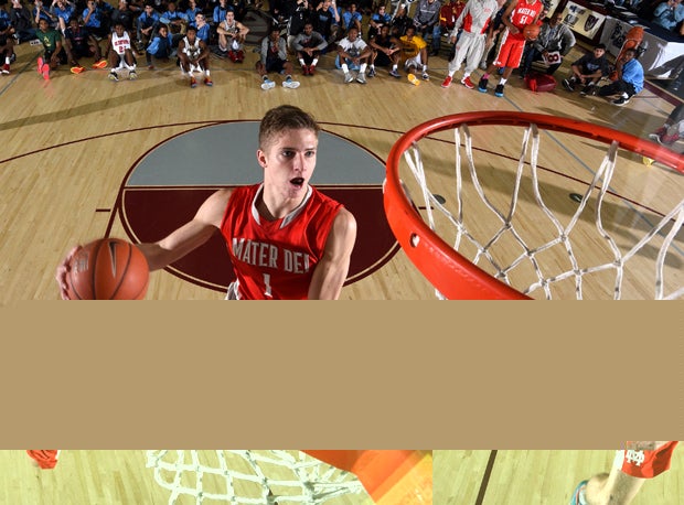 Rex Pflueger earned a perfect score of 50 after going through his legs and throwing the ball off the backboard before sending the ball down.
