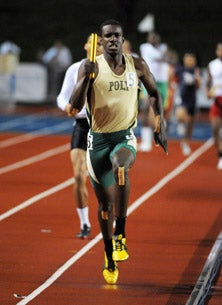 Shaquille Howard not only won the open
400 meters but anchored the winning
1600 relay team.