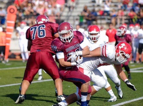 Junior running back Cameron Smith (26) has helped Cherokee Trail maintain a balanced offensive attack this season. The Cougars, Class 5A state runner-up last season, meet Mountain Range in the second round this weekend.