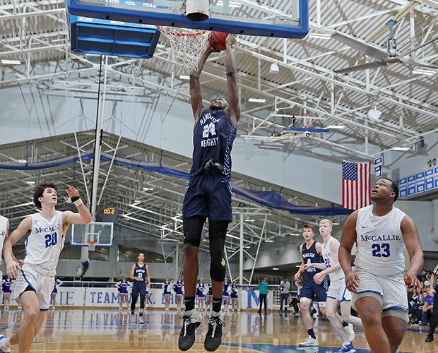 Center Felix Okpara is showing playing for Hamilton Heights Christian Academy (Tenn.) during the 2019-20 season.