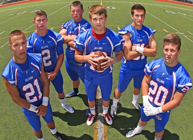 Folsom has 14 starters returning from last year's team that finished 14-1 overall. Leading the charge for the Bulldogs are (left to right) Eddie Flores, Bailey Laolagi, Cody Creason, Jake Browning, Sam Whitney and Troy Knox.