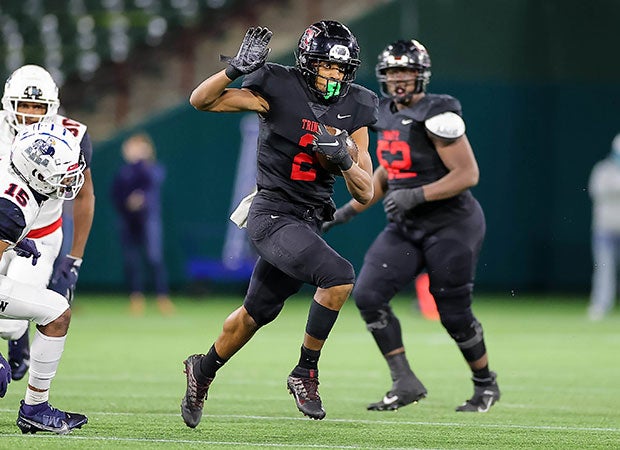 Ollie Gordon rushed for 455 yards and six touchdowns, including the game-winner leading Trinity to a 49-45 upset of No. 12 Allen Saturday.