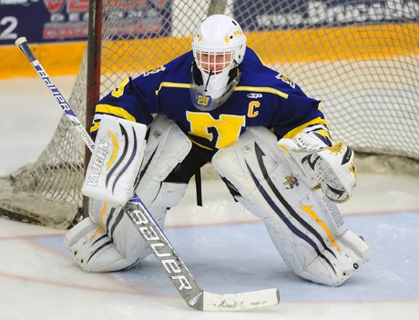 Goaltender Drew O'Leary has been the backbone of the defensive effort this season for Newington/Berlin/Manchester.