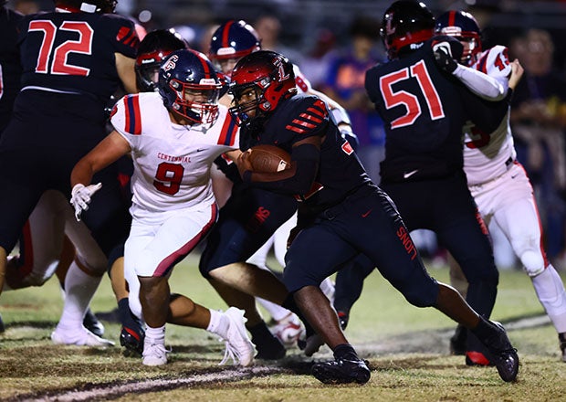 Jon Wilson of Liberty scored the game's first touchdown to put the Lions up 7-0. (Photo: Kevin French)