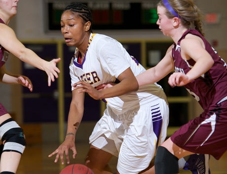 Tanaya Atkinson, center, averages 20.3 points per game, 7.9 rebounds and 3.6 steals for No. 2 Career.