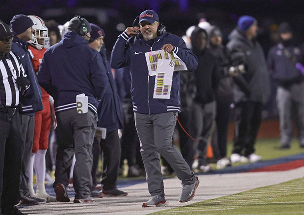 Kevin Creasy has his Oakland program rolling again in 2025. The Patriots are 11-0 entering tonight's Division I Class 6A playoff game in Tennessee. (PHOTO: Carl Edmondson Jr.)