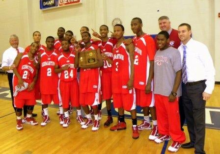 Newton Mealer's Germantown Red Devils. Todd Mayo second player from right (No. 3).
