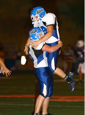 Pleasant Grove celebrates a big win over Timpview.