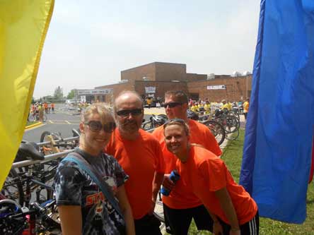 From left to right after the Tour de Cure bike ride in Grafton: Alissa Viste, Mike Viste, Kasie Viste and Justin Viste.