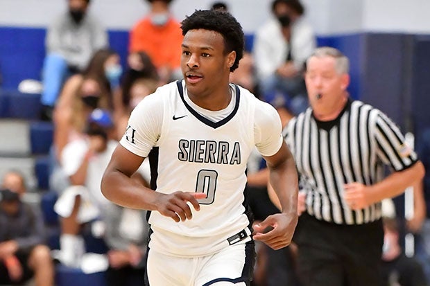 Bronny James in action last spring for Sierra Canyon.