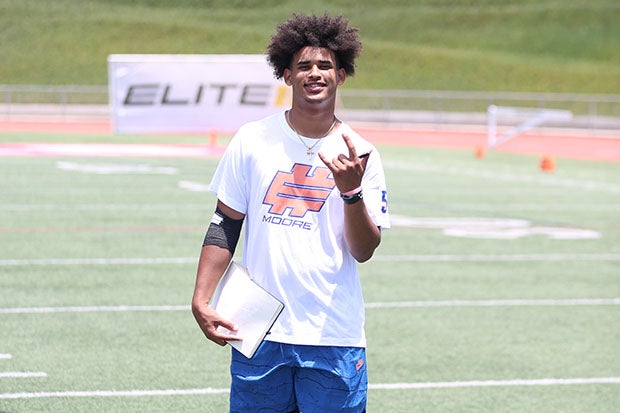 Dante Moore in Los Angeles last week during the Elite 11 Finals.