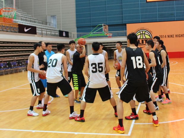 Coach Frank Allocco gives a shooting clinic. 