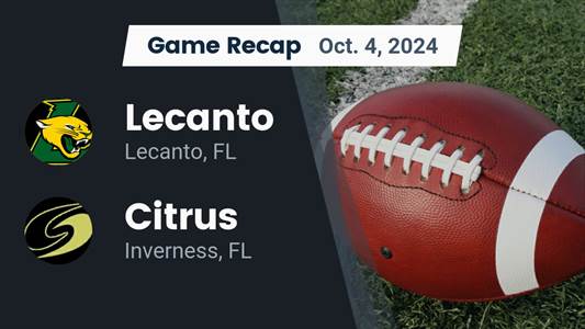 Football Recap: Lecanto Skates Past Citrus with Ease