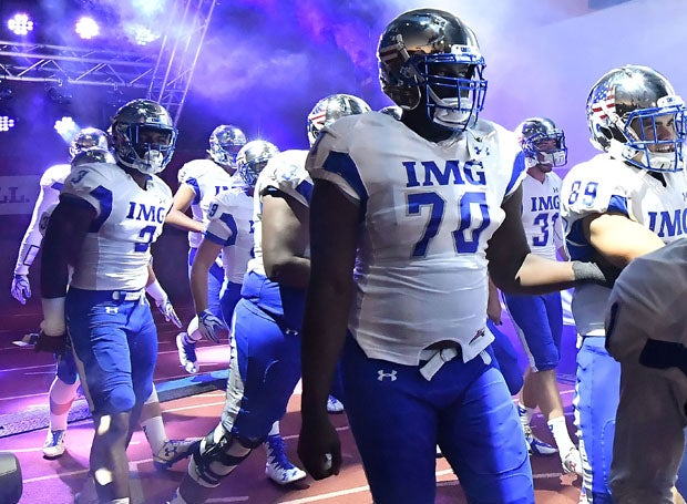 IMG Academy before taking the field last year in its showdown with Centennial.