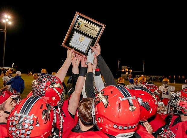 East Nicolaus holds its Northern Section Division IV plaque after beating Pierce 61-14 to win its fifth straight section title. The Spartans await their NorCal Regional Bowl game.